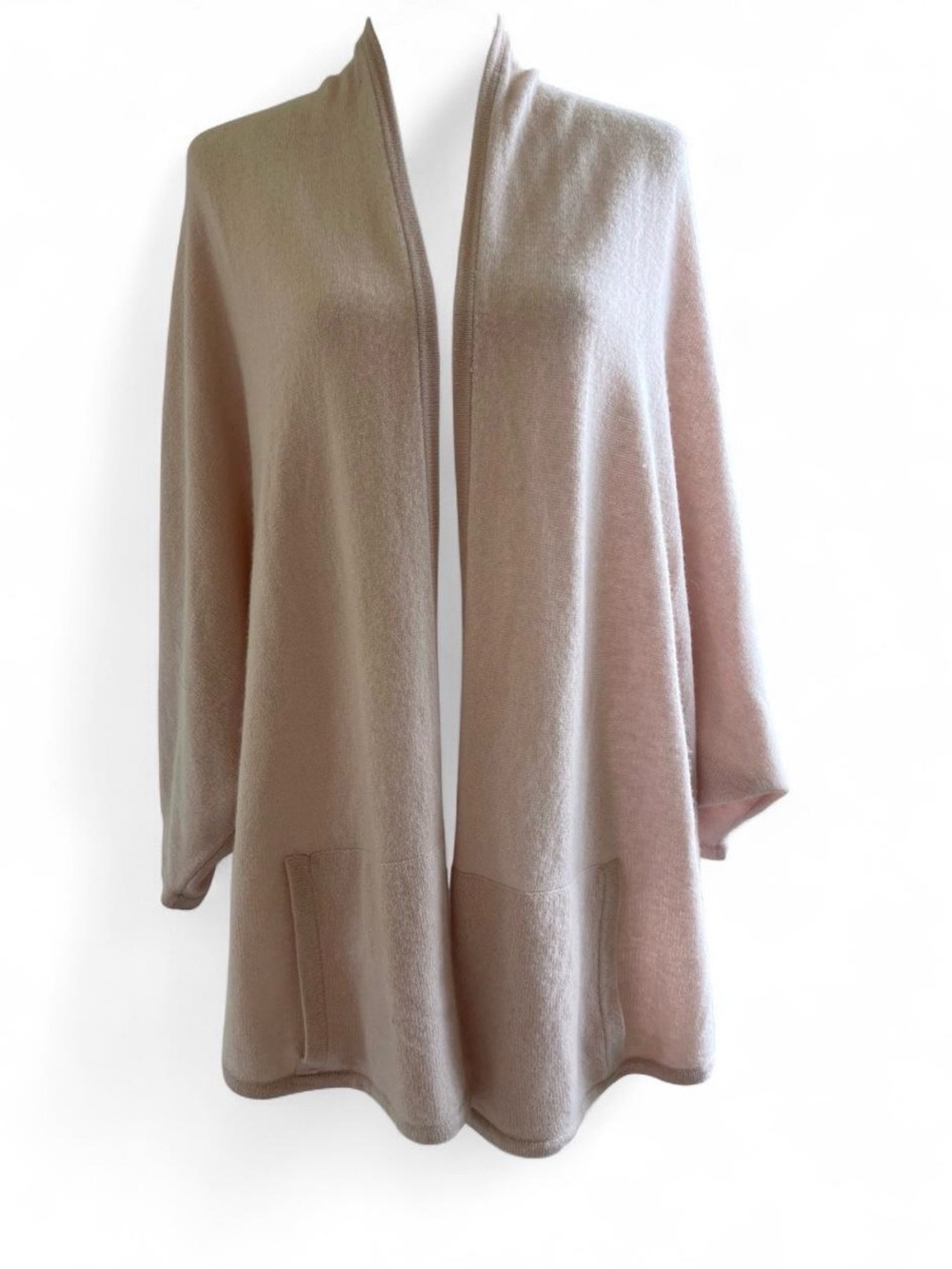 Neiman Marcus Cashmere Open Front Duster Cardigan Blush Pink L/XL